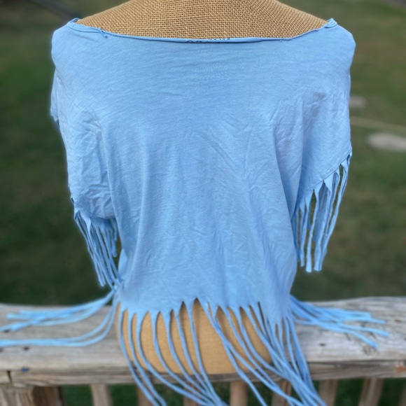 Handcrafted Polo Ralph Lauren Distressed Fringe Festival Cutoff Tee Size XL - Picture 8 of 10